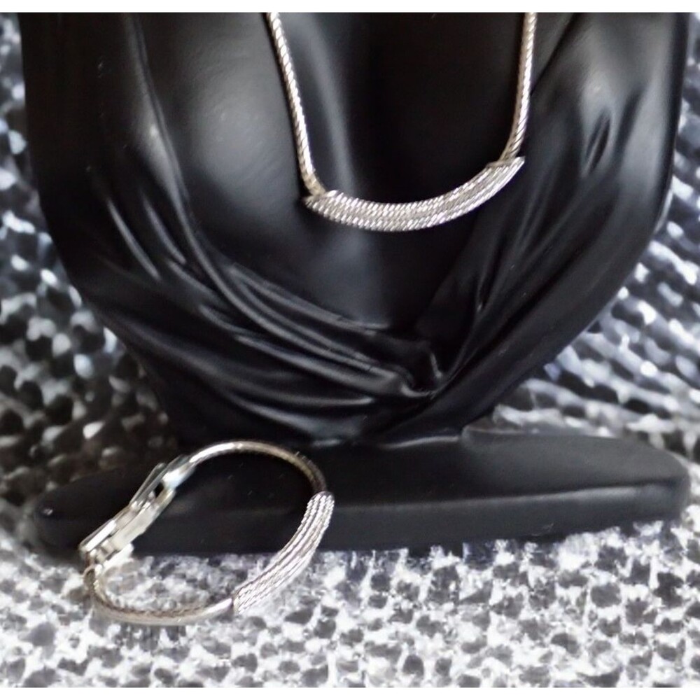 Brighton Meridian Blaze Collar Necklace & Bracelet Set Silver Tone Chain Crystal